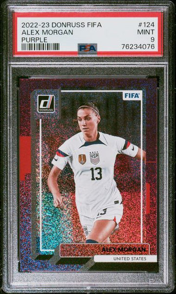 2022 PANINI DONRUSS FIFA ALEX MORGAN PURPLE #124 PSA 9