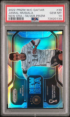 2022 WORLD CUP QATAR SOCCER CARDS #39 JAMAL MUSIALA NEW ERA-SILVER PRIZM PSA 10