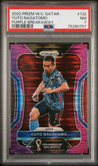 2022 WORLD CUP QATAR SOCCER CARDS #132 YUTO NAGATOMO PURPLE BREAKAWAY PSA 7