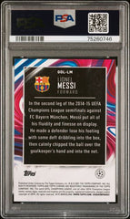 2020 Topps Chrome UEFA Champions League Golazo Gollm Lionel Messi PSA 10