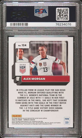 2022 PANINI DONRUSS FIFA ALEX MORGAN PURPLE #124 PSA 9