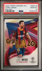 2020 Topps Chrome UEFA Champions League Golazo Gollm Lionel Messi PSA 10