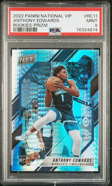 2022 PANINI NATIONS VIP-ROOKIES ANTHONY EDWARDS #RC-11 PSA 9