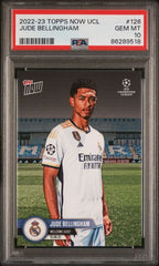 2022 - 2023 TOPPS NOW UCL #126 JUDE BELLINGHAM 1ST REAL MADRID CARD PSA 10