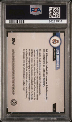 2022 - 2023 TOPPS NOW UCL #126 JUDE BELLINGHAM 1ST REAL MADRID CARD PSA 10