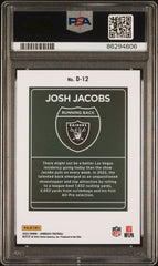 🔥2023 Panini Donruss DOWNTOWN Josh Jacobs SSP D12 Case Hit Raiders PSA 10!🔥