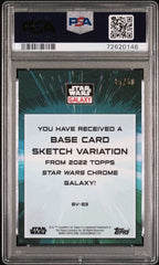 2022 Topps Chrome Star Wars Galaxy Sketch Var. BV83 Kylo Ren PSA 10 Purple 15/50