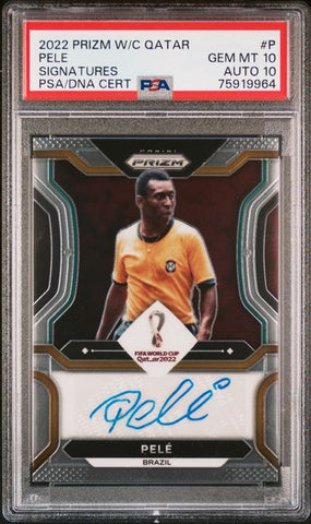 2022 Panini Prizm World Cup Signatures Pele PSA 10 / Auto PSA 10