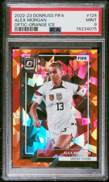 2022 PANINI DONRUSS FIFA ALEX MORGAN OPTIC-ORANGE ICE #124 PSA 9