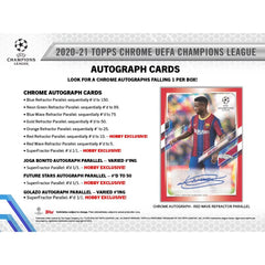 2020-21 Topps UEFA Champions League Chrome Soccer Hobby Box